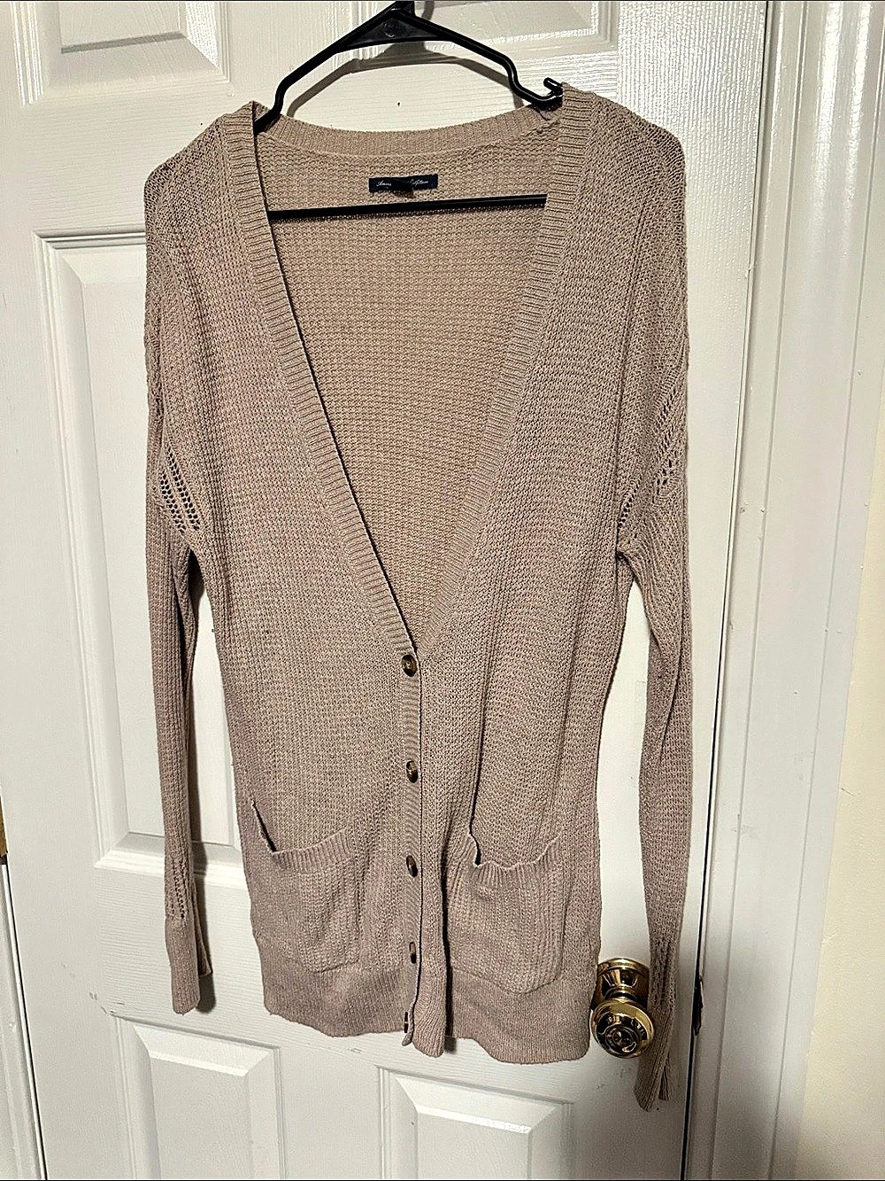 American Eagle Outfitters Knit Button Front Cardigan in Brown Size Medium
